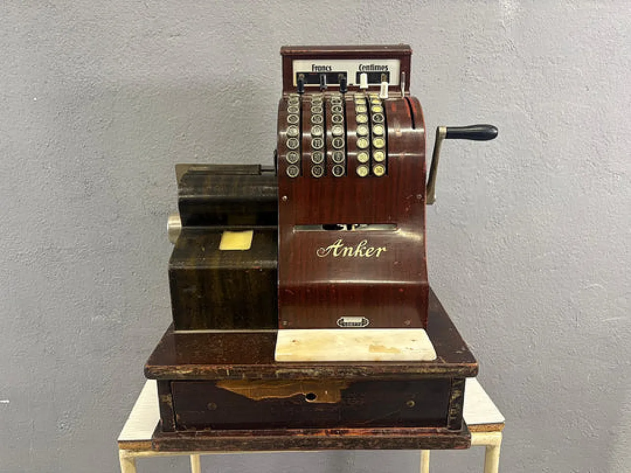 Mechanical cash register, wooden Anker, 1920s 6