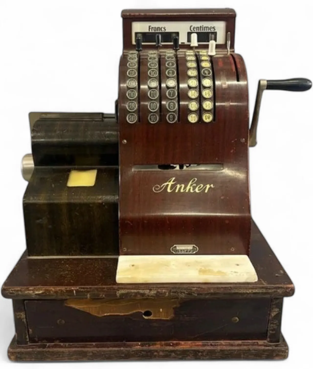 Mechanical cash register, wooden Anker, 1920s 8