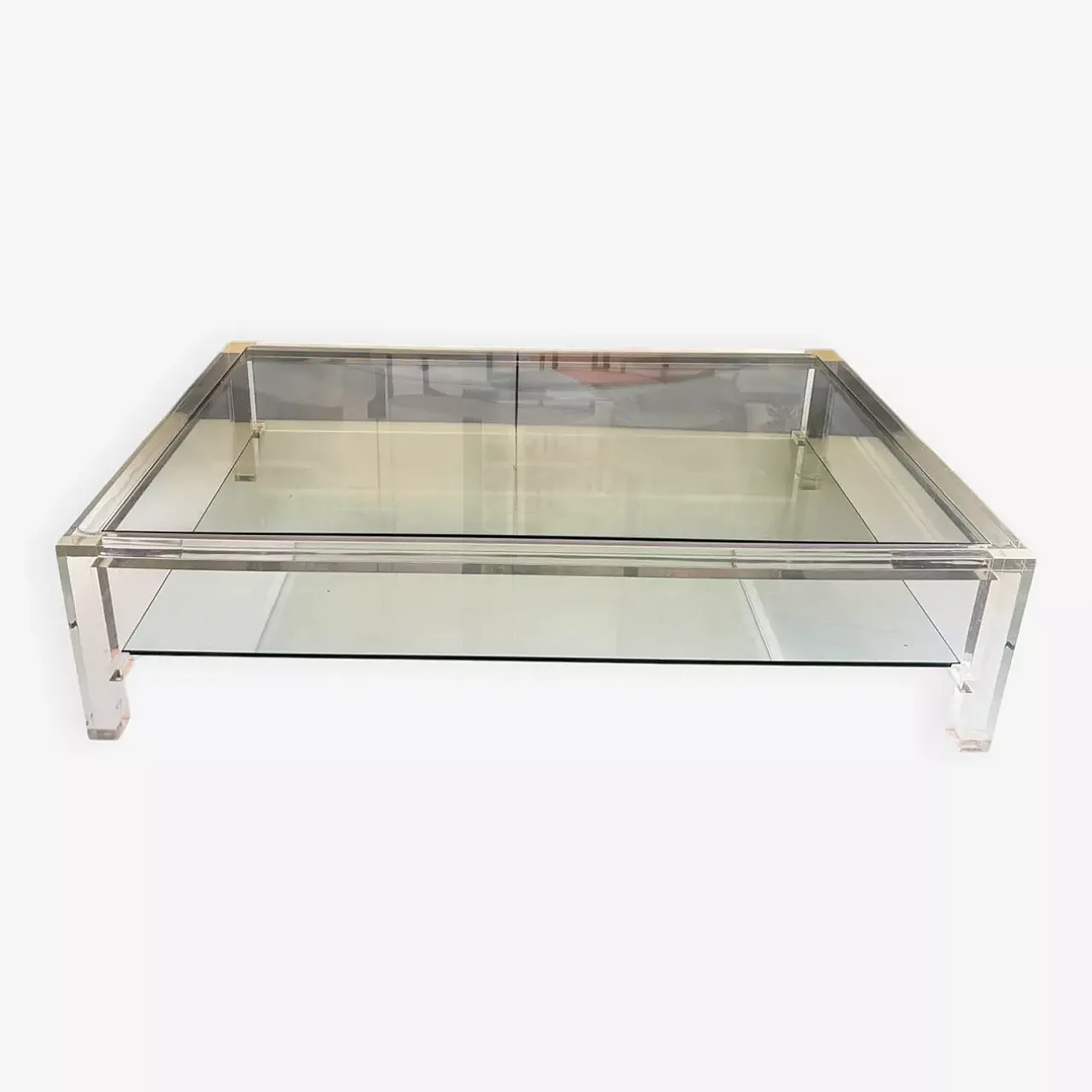 Tavolino da caffè in Altuglass e vetro David Lange, anni '90 1
