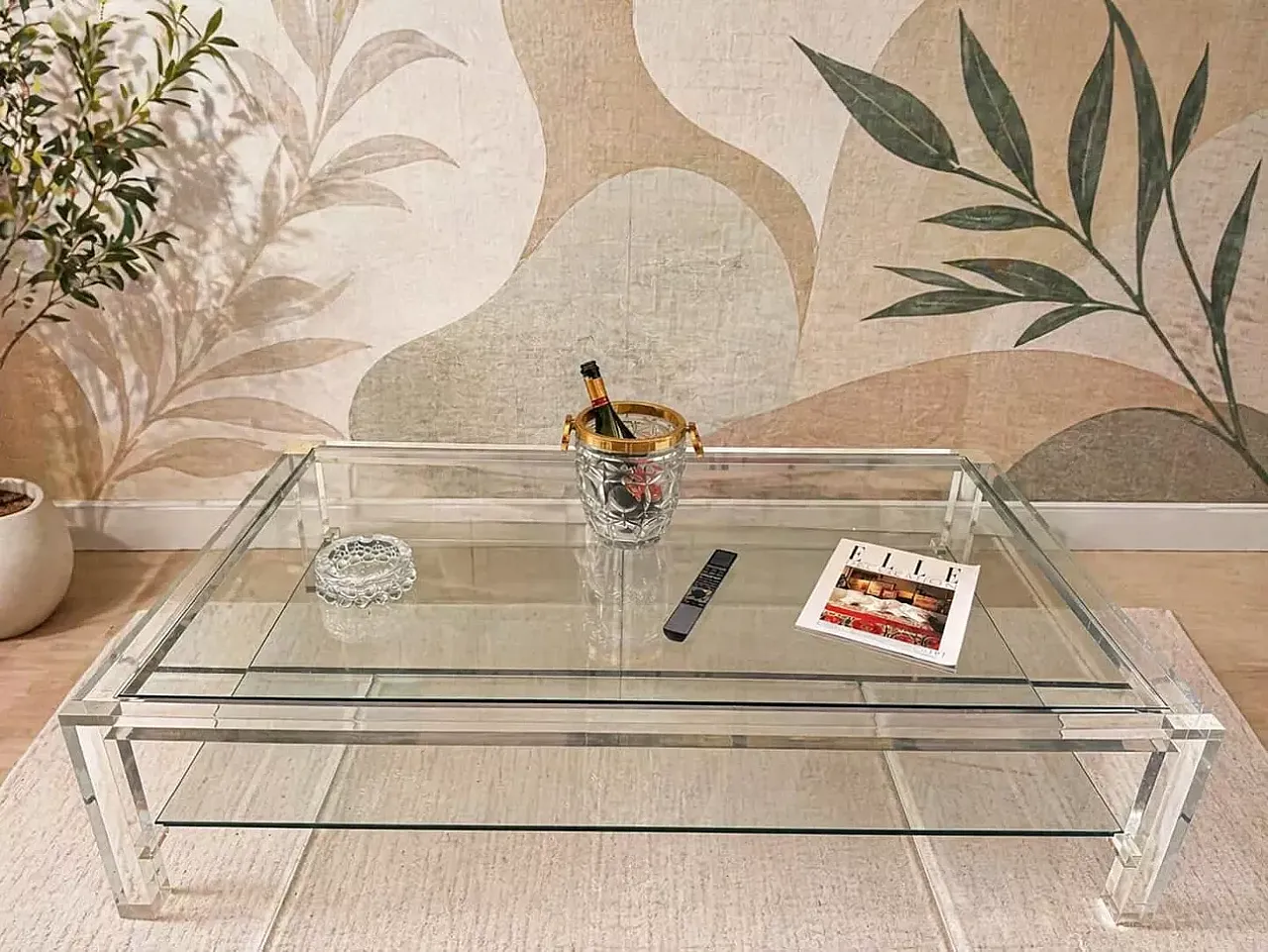 Tavolino da caffè in Altuglass e vetro David Lange, anni '90 2