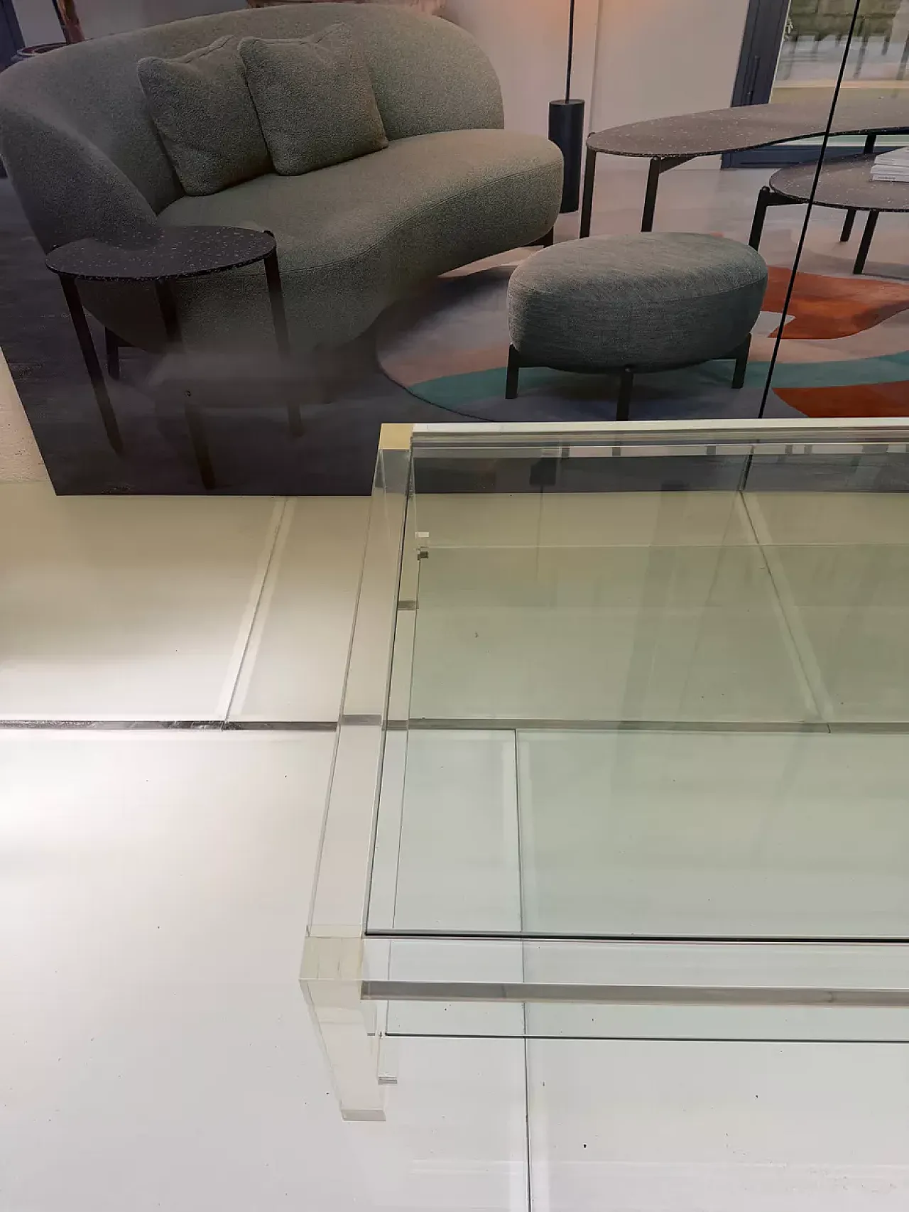 Tavolino da caffè in Altuglass e vetro David Lange, anni '90 6