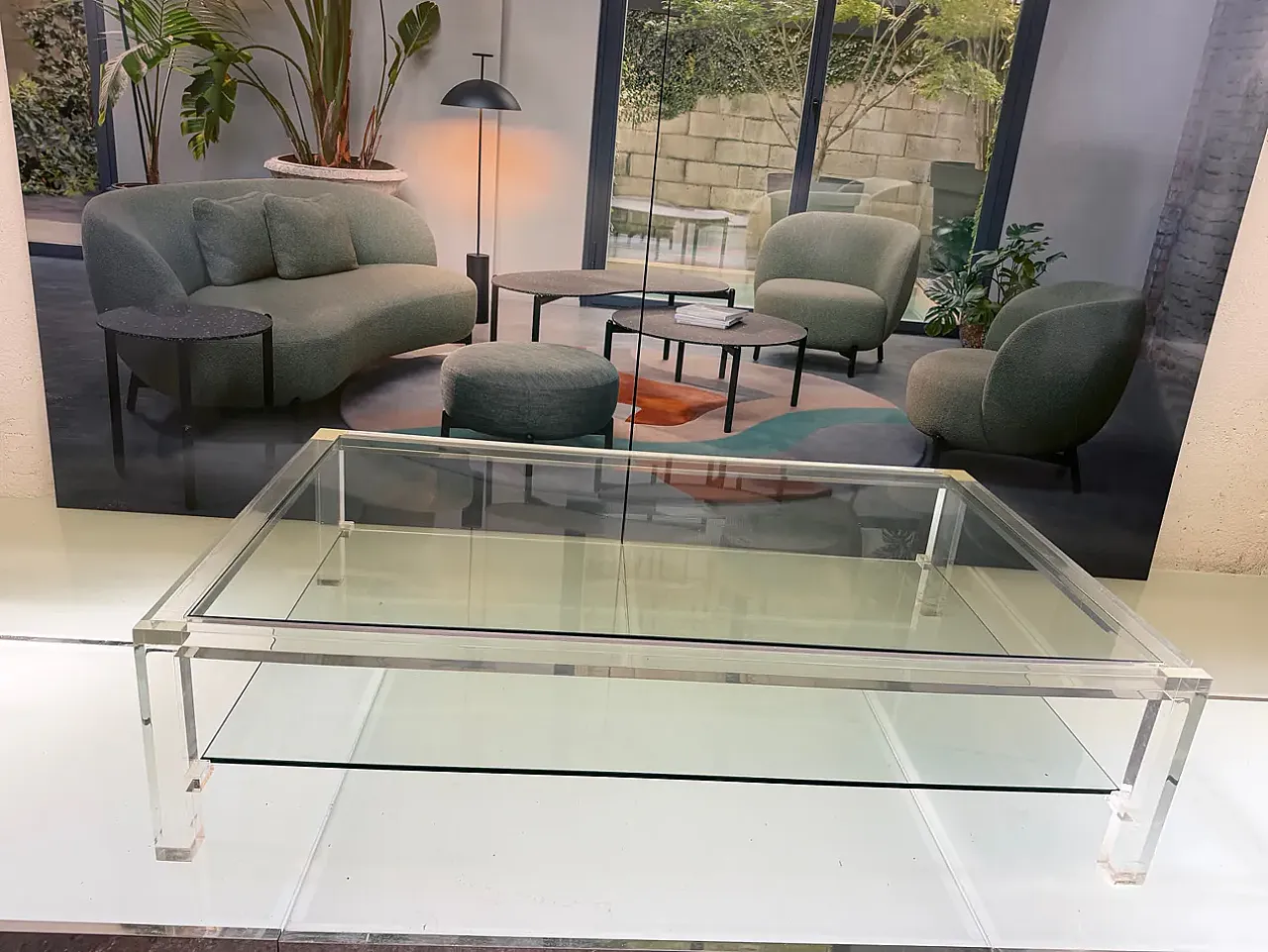 Tavolino da caffè in Altuglass e vetro David Lange, anni '90 9