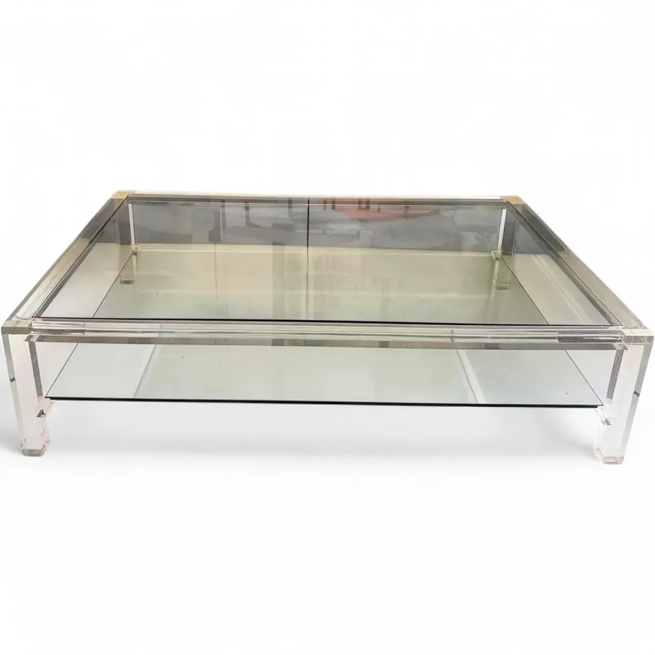 Tavolino da caffè in Altuglass e vetro David Lange, anni '90 10