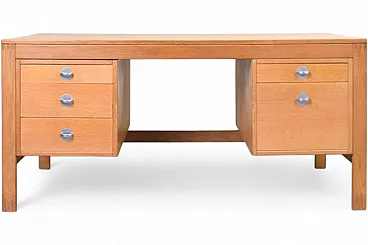 Scrivania Mid-Century in quercia di Chr. Rasmussen per Randers Møbelfabrik, anni '70.