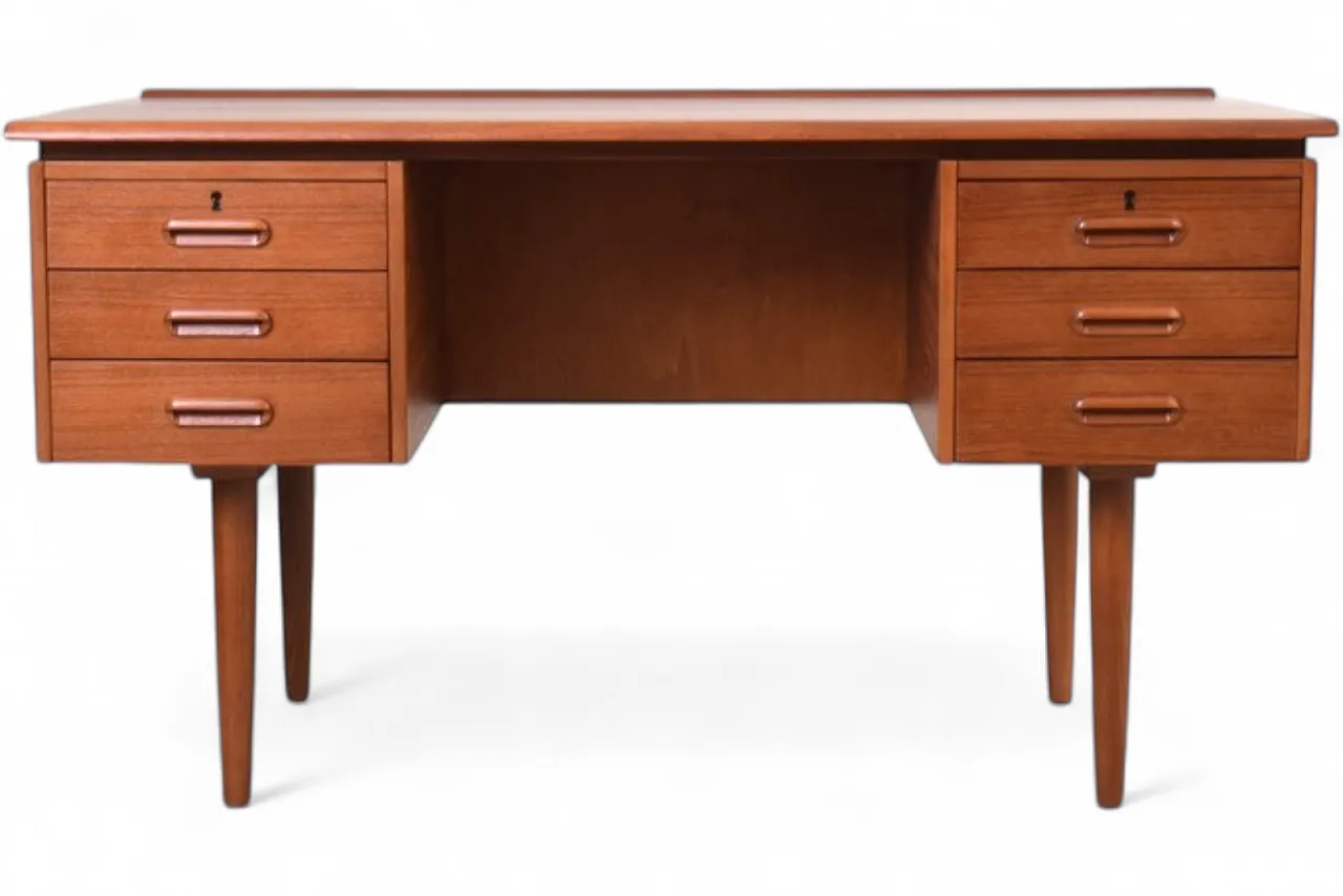 Mid-Century Danish Teak Executive Desk, 1960s 20