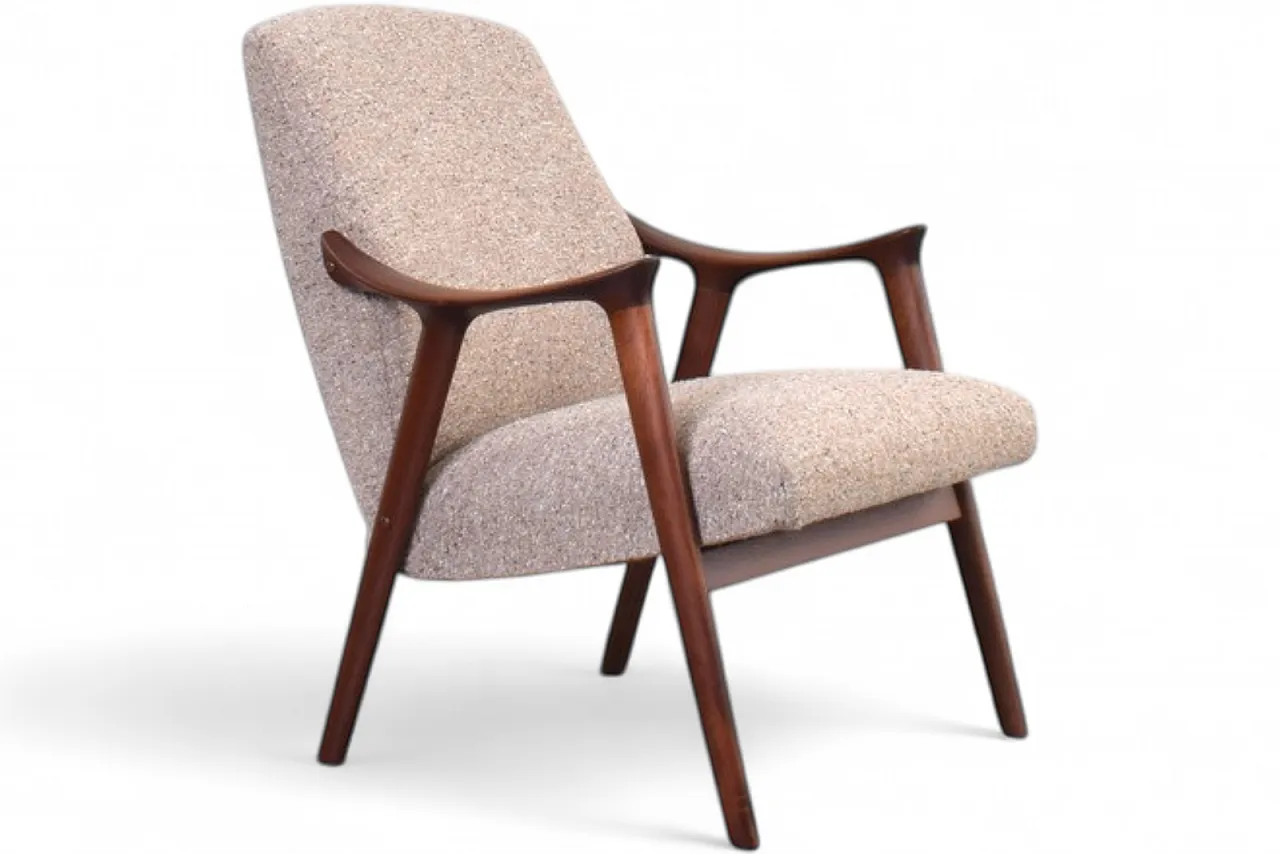 Poltrona Tenor in teak e bouclé di Møre Lenestolfabrikk, anni '60 12