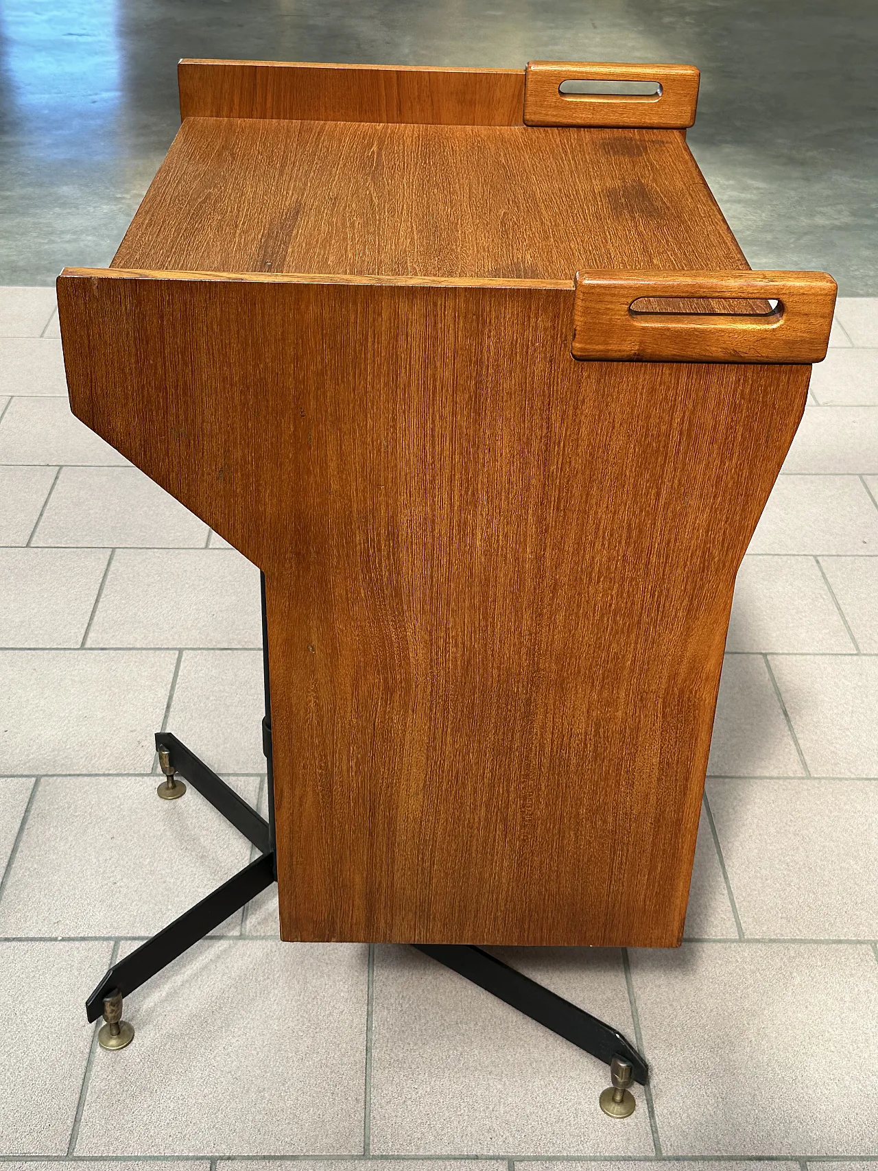 Mobile Bar Dal Vera girevole in teak, ante scorrevoli, Italia,anni’60 14