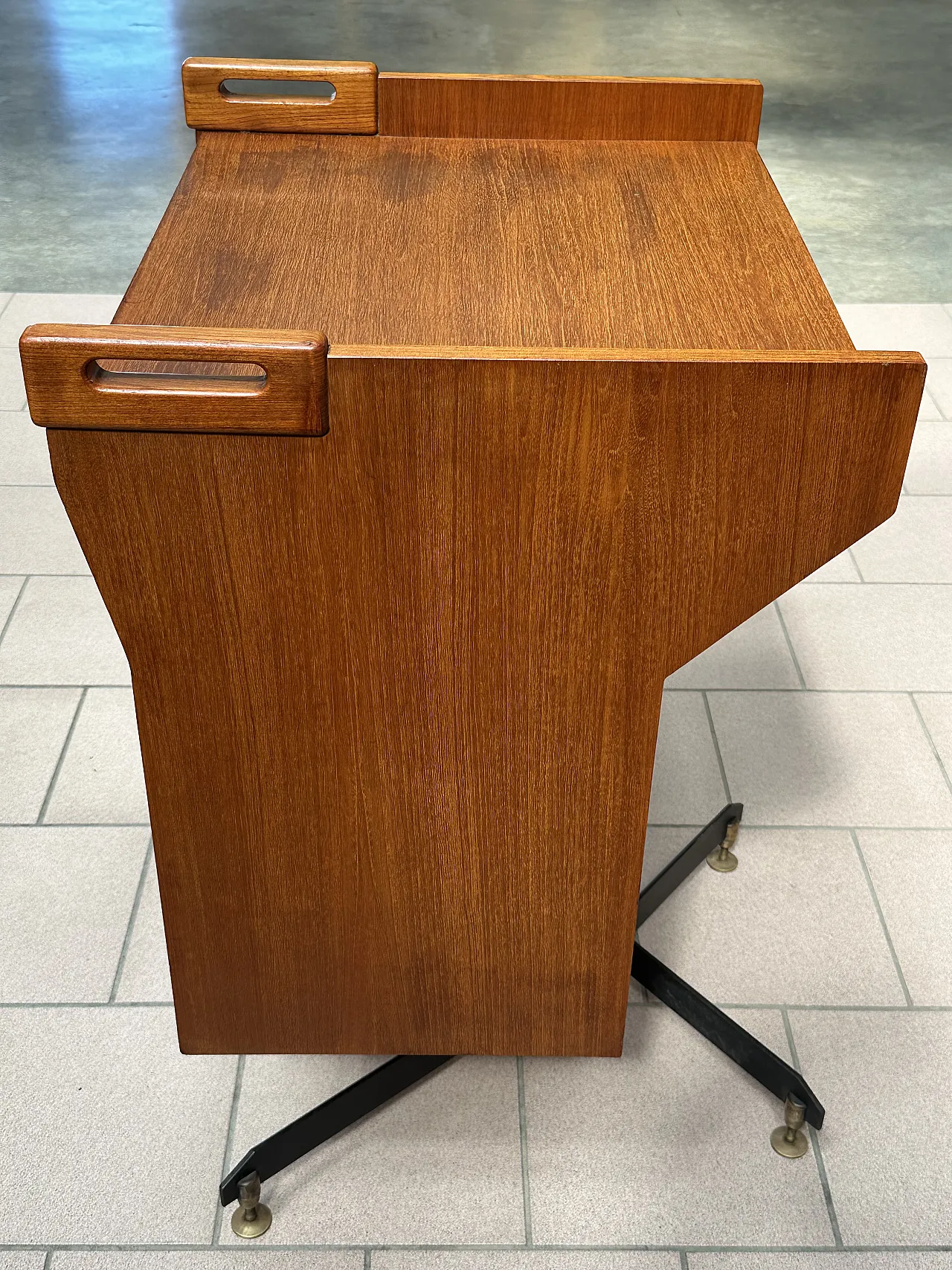 Mobile Bar Dal Vera girevole in teak, ante scorrevoli, Italia,anni’60 16