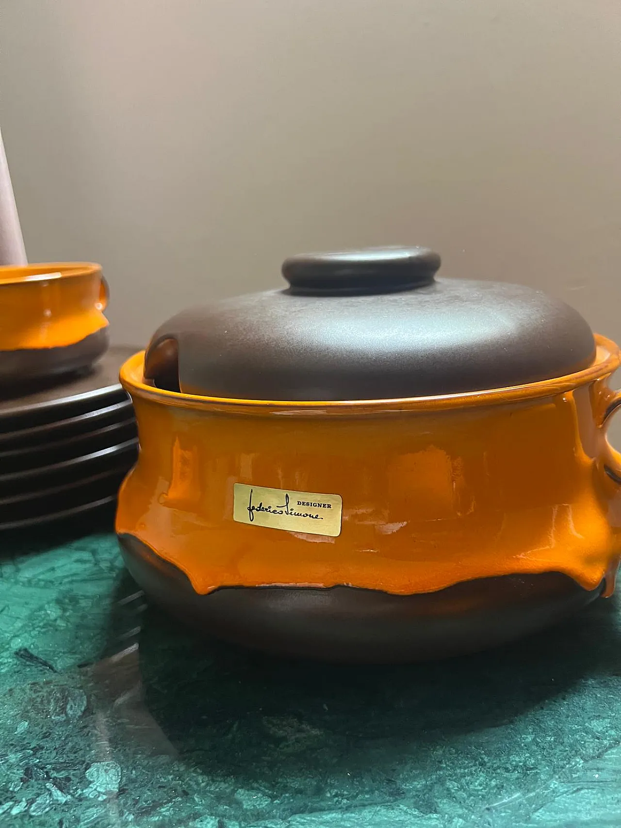 Set da brodo/zuppa di Federico Simone per Ceramiche Casarte , anni '60 5