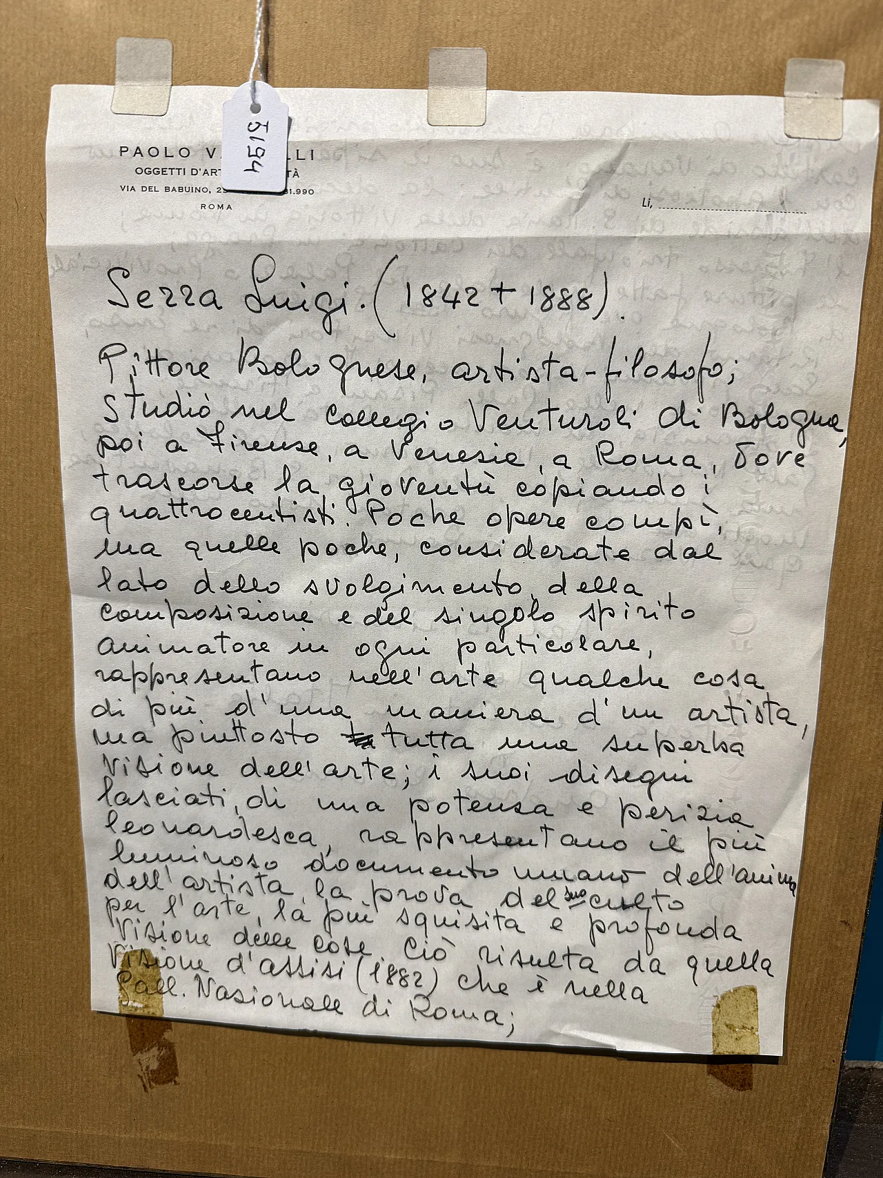 Sezza Luigi, Giovane di Roma, disegno su carta, '800 9