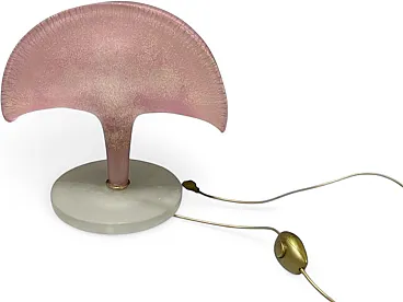 Pink Murano glass table lamp, 1980s