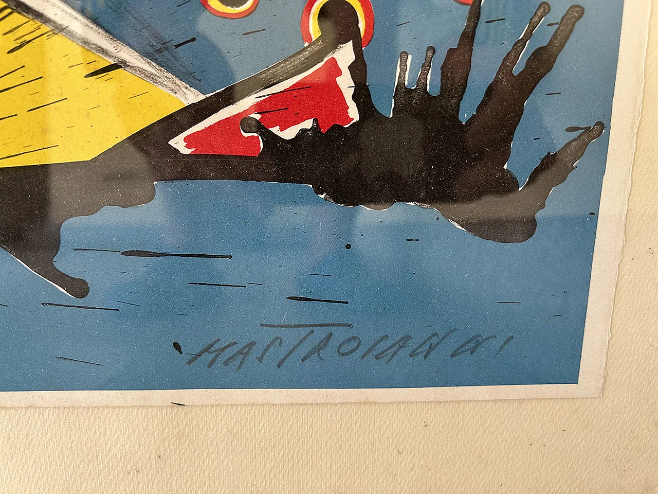 Mastroianni, litografia astratta in tiratura limitata, anni '70 2