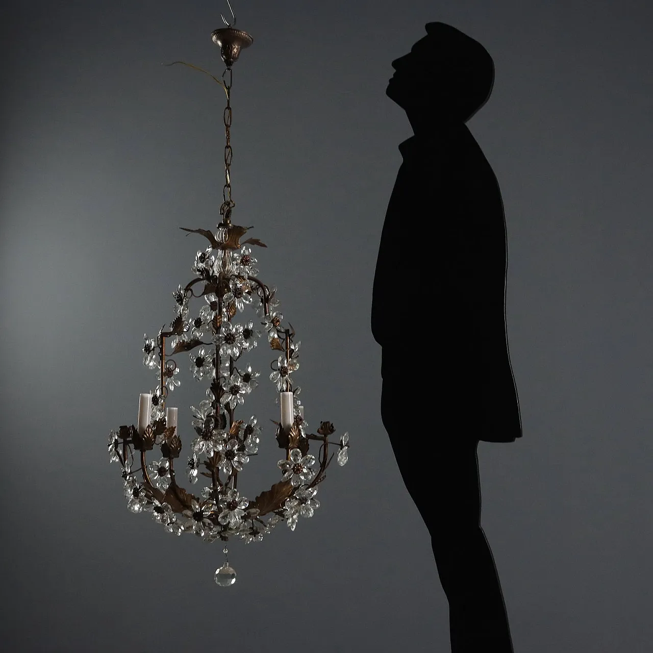 Lampadario a quattro luci, primo '900 2