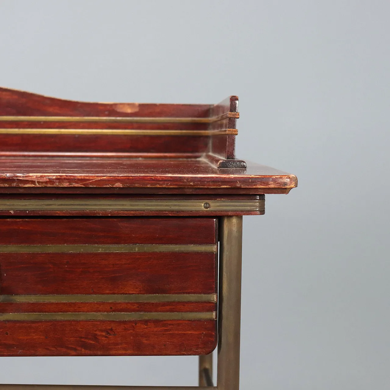 Scrittoietto Liberty in mogano con filettature in ottone, '900 6