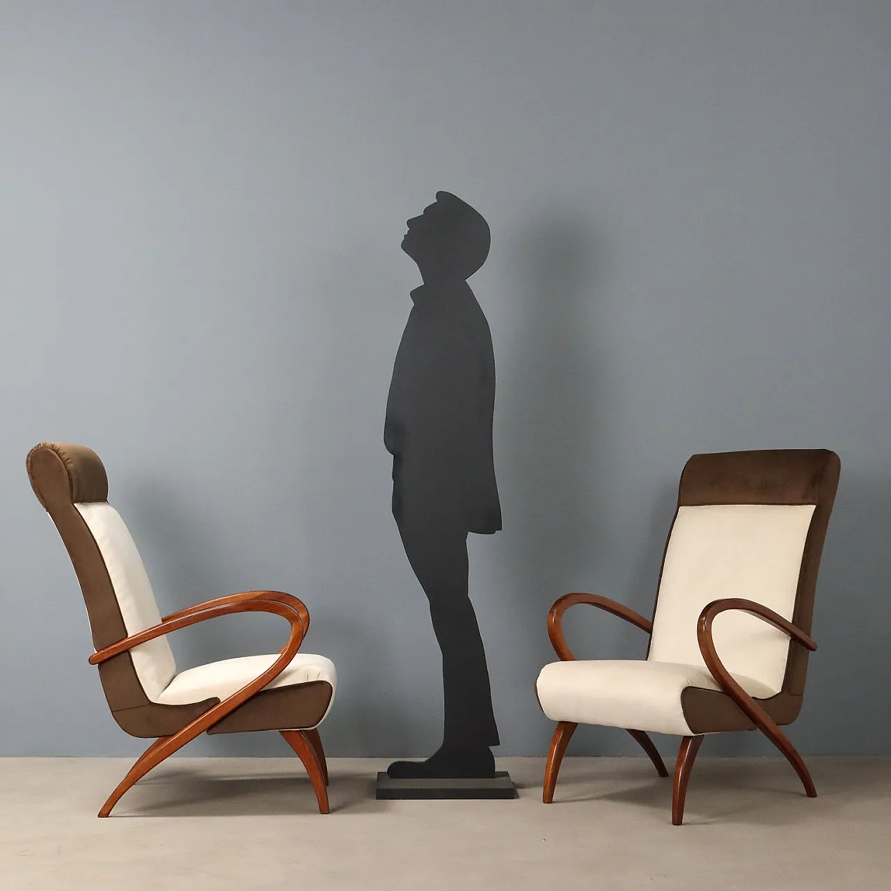 Pair of two-tone armchairs, 20th century 3