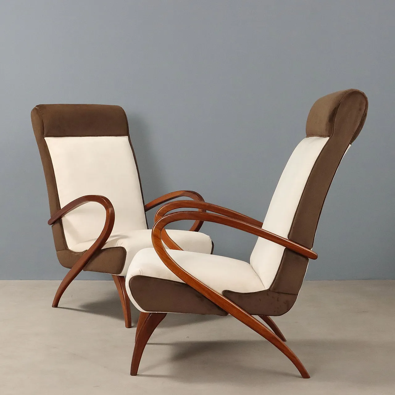 Pair of two-tone armchairs, 20th century 4