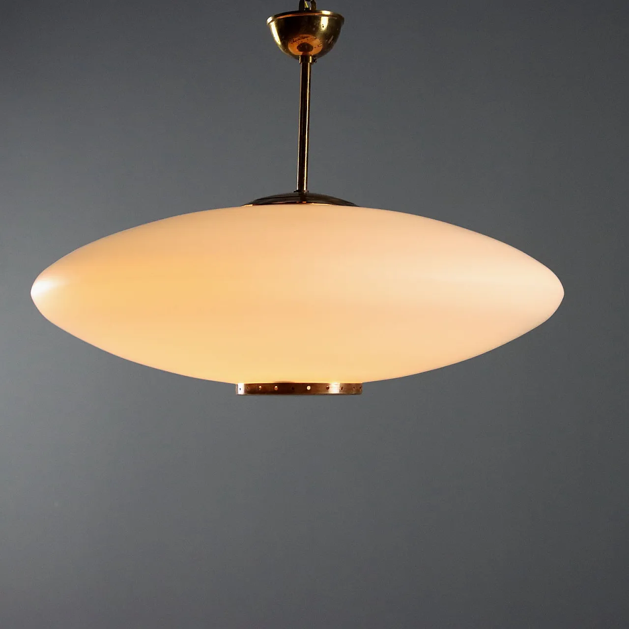 Lampada in vetro e ottone, anni '60 1