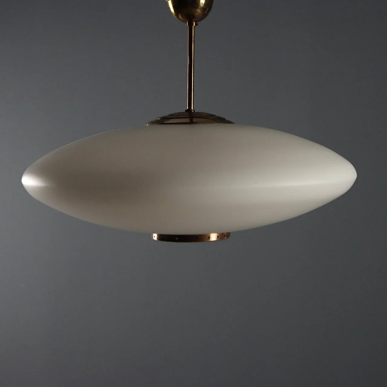 Lampada in vetro e ottone, anni '60 4