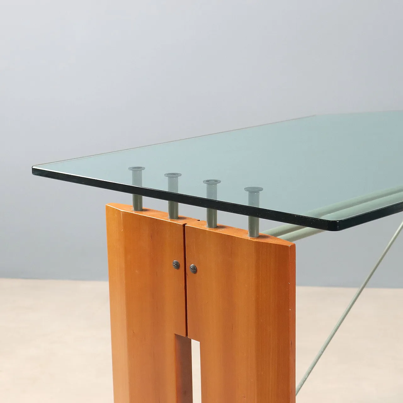 Scrivania in vetro e legno, '900 4