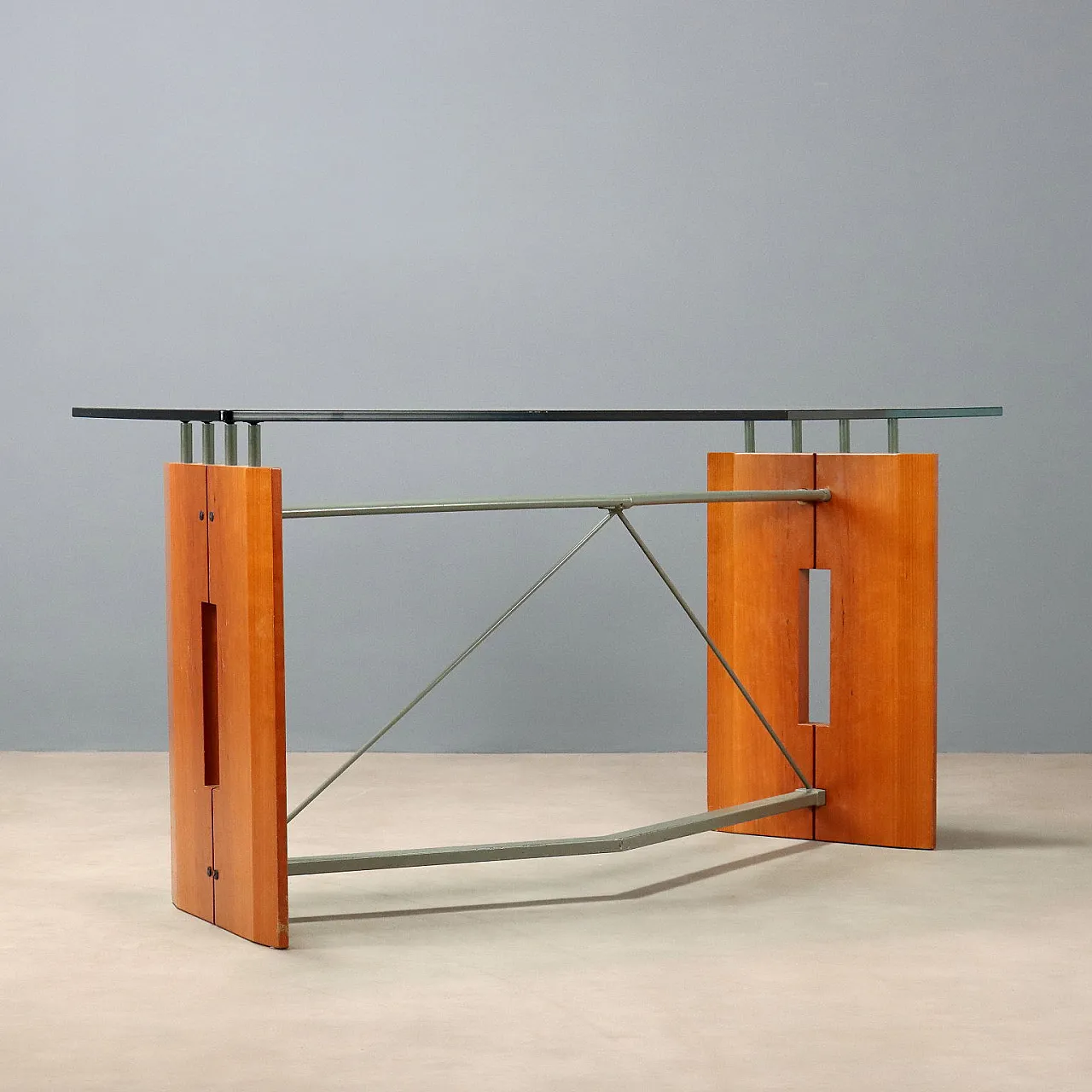 Scrivania in vetro e legno, '900 10