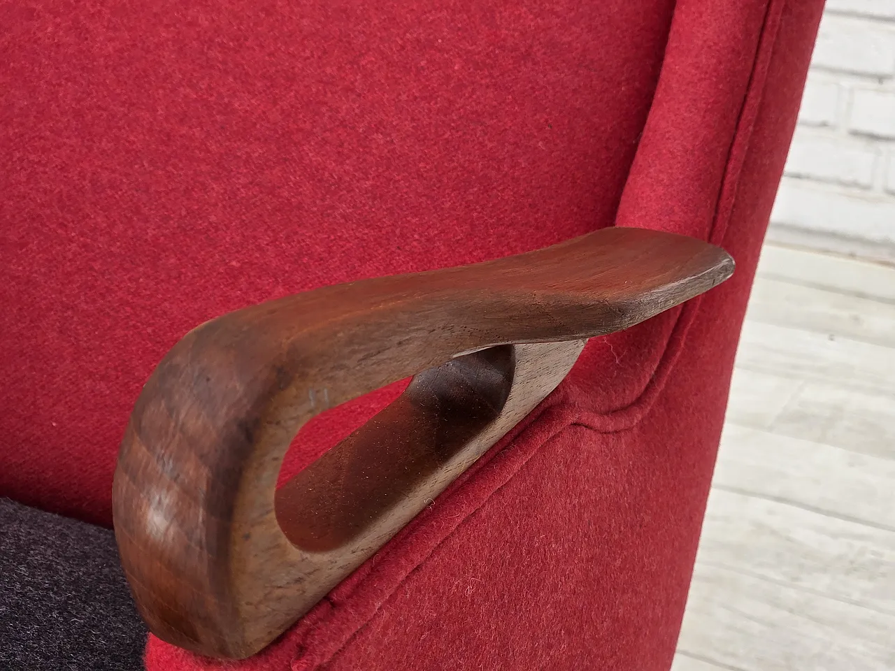Anni '60, design danese di Ch. F. Brodersen, divano a 2 posti, rivestito 3