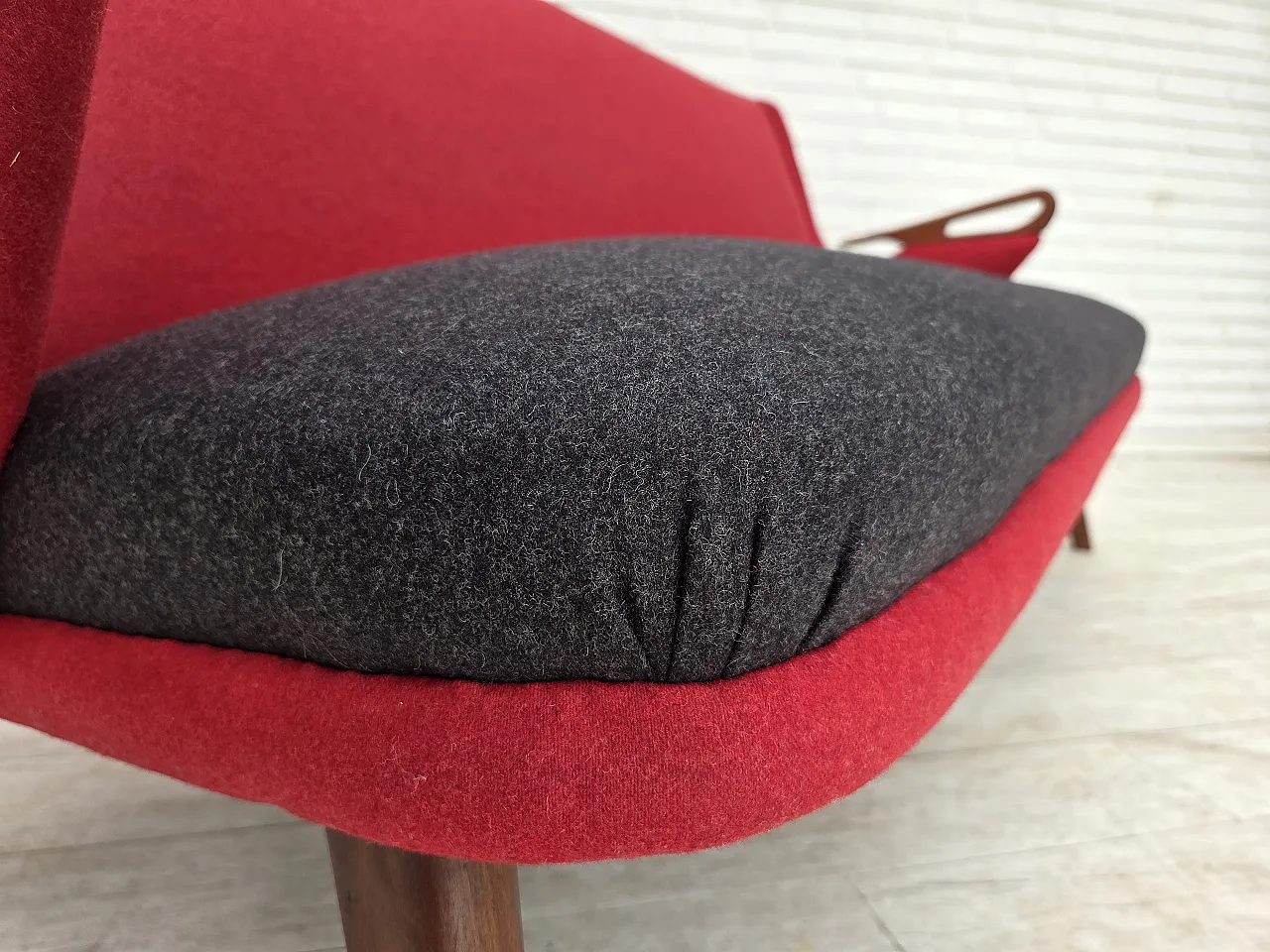Anni '60, design danese di Ch. F. Brodersen, divano a 2 posti, rivestito 5