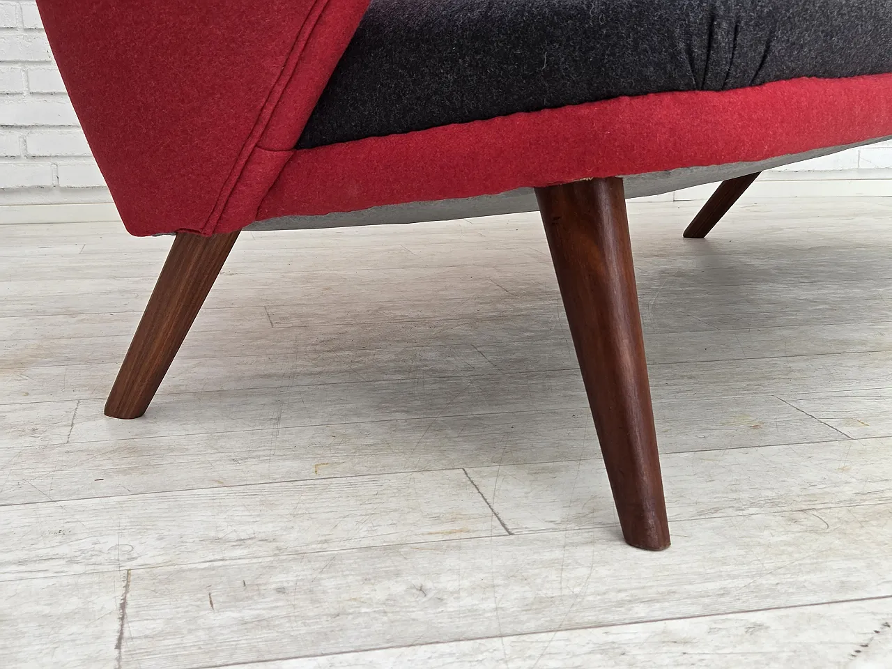 Anni '60, design danese di Ch. F. Brodersen, divano a 2 posti, rivestito 6