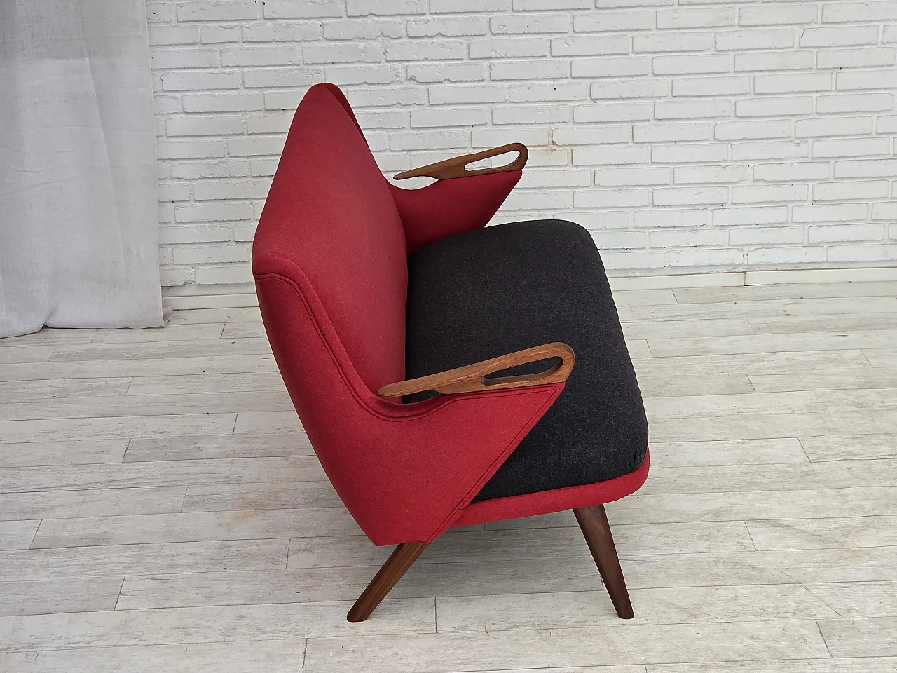 Anni '60, design danese di Ch. F. Brodersen, divano a 2 posti, rivestito 9