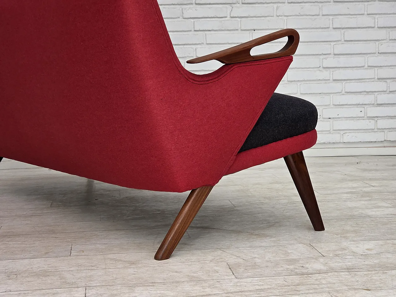 Anni '60, design danese di Ch. F. Brodersen, divano a 2 posti, rivestito 11