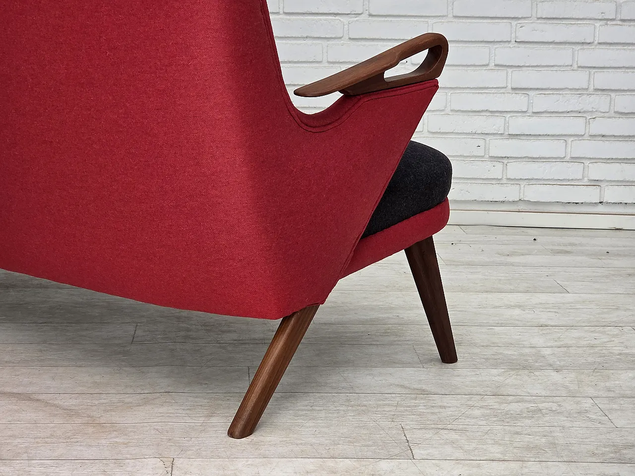 Anni '60, design danese di Ch. F. Brodersen, divano a 2 posti, rivestito 12
