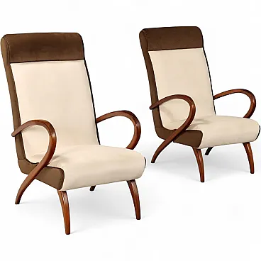 Pair of two-tone armchairs, 20th century