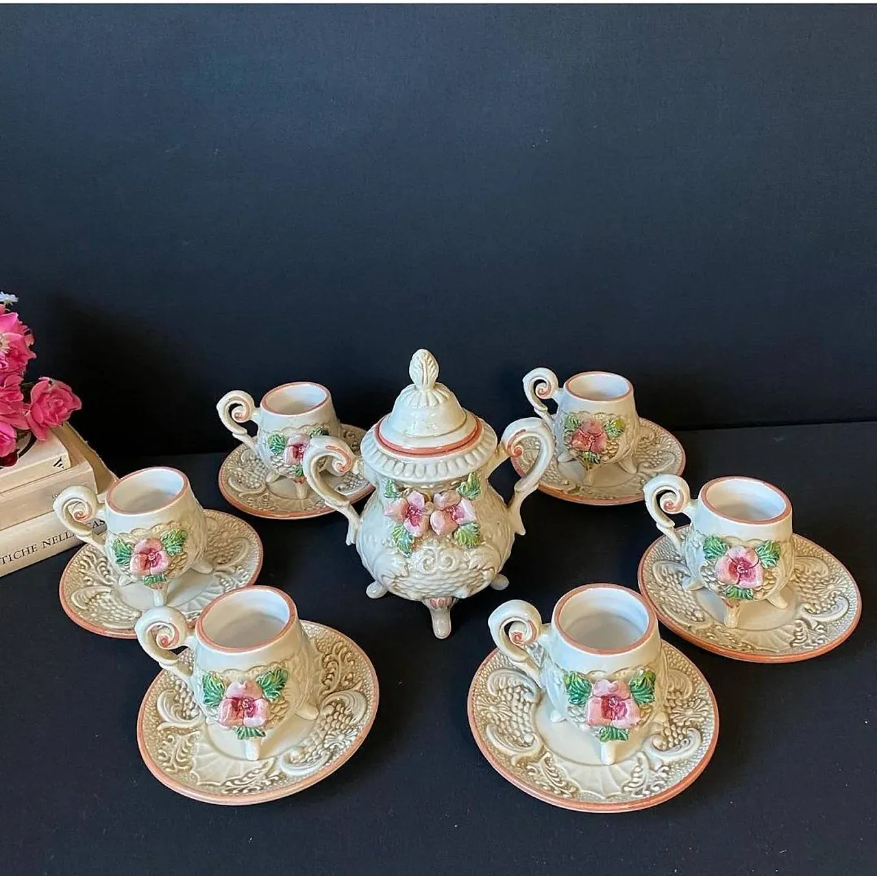 Coffee service by Capodimonte, 1970s 1