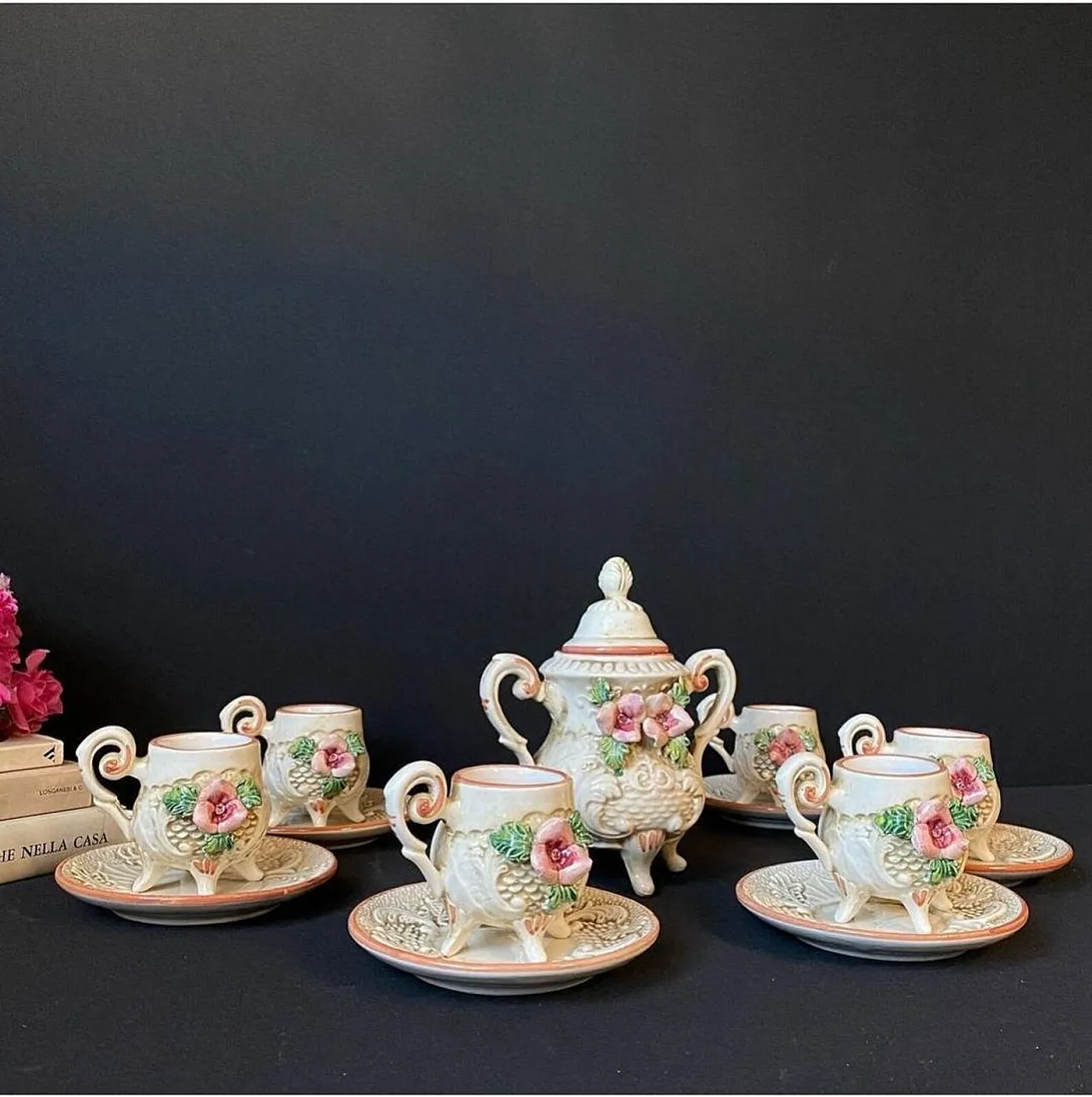 Coffee service by Capodimonte, 1970s 3