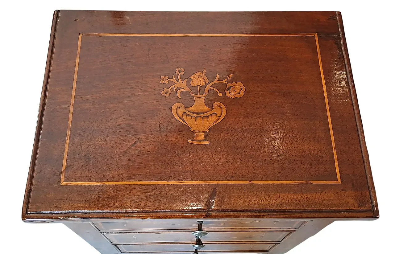 Pair of solid walnut Directory bedside tables, 19th century 5