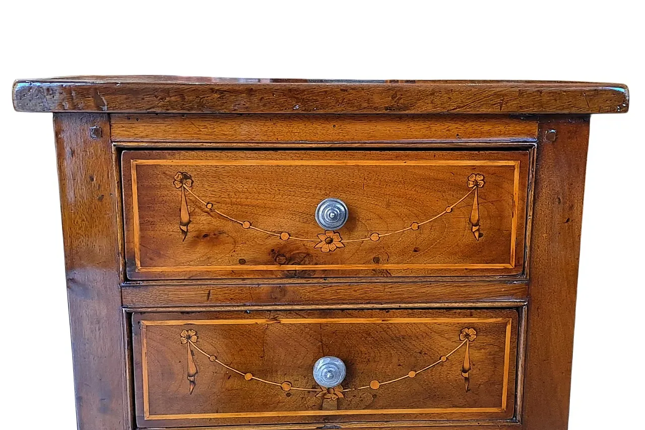 Pair of solid walnut Directory bedside tables, 19th century 6