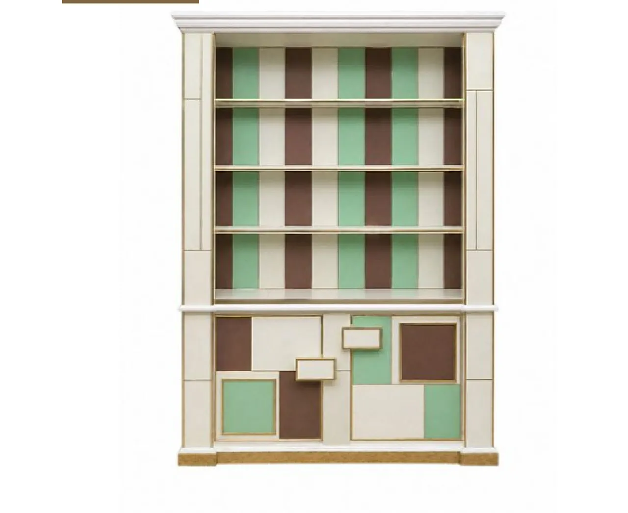 Illuminated glass and wood bookcase, 20th century 1