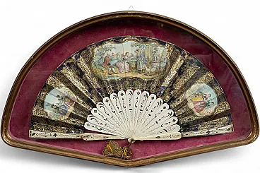 Napoleon III fan depicting bucolic scenes, 19th century