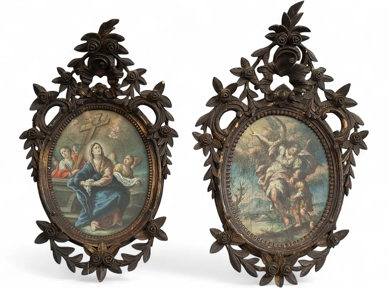 Pair of oil paintings on canvas, 18th century 5