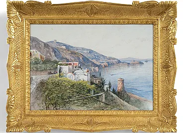 Amalfi Coast by Francesco Lord Mancini, watercolor, 19th century