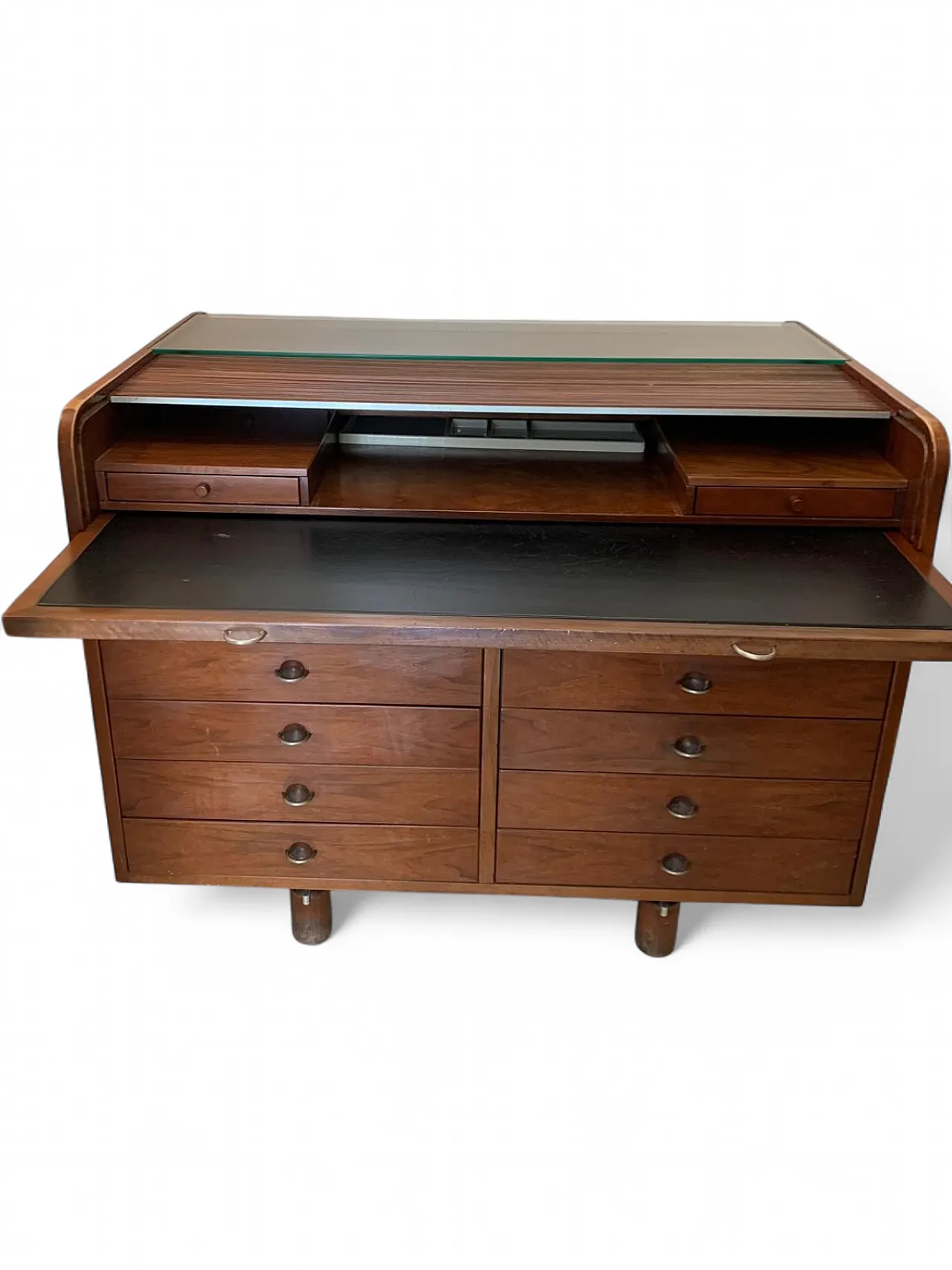 Rolling shutter desk 804 by Frattini for Bernini, 1960s 9