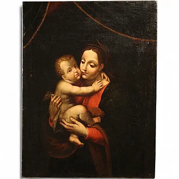 Religious painting, Madonna with child, 18th century