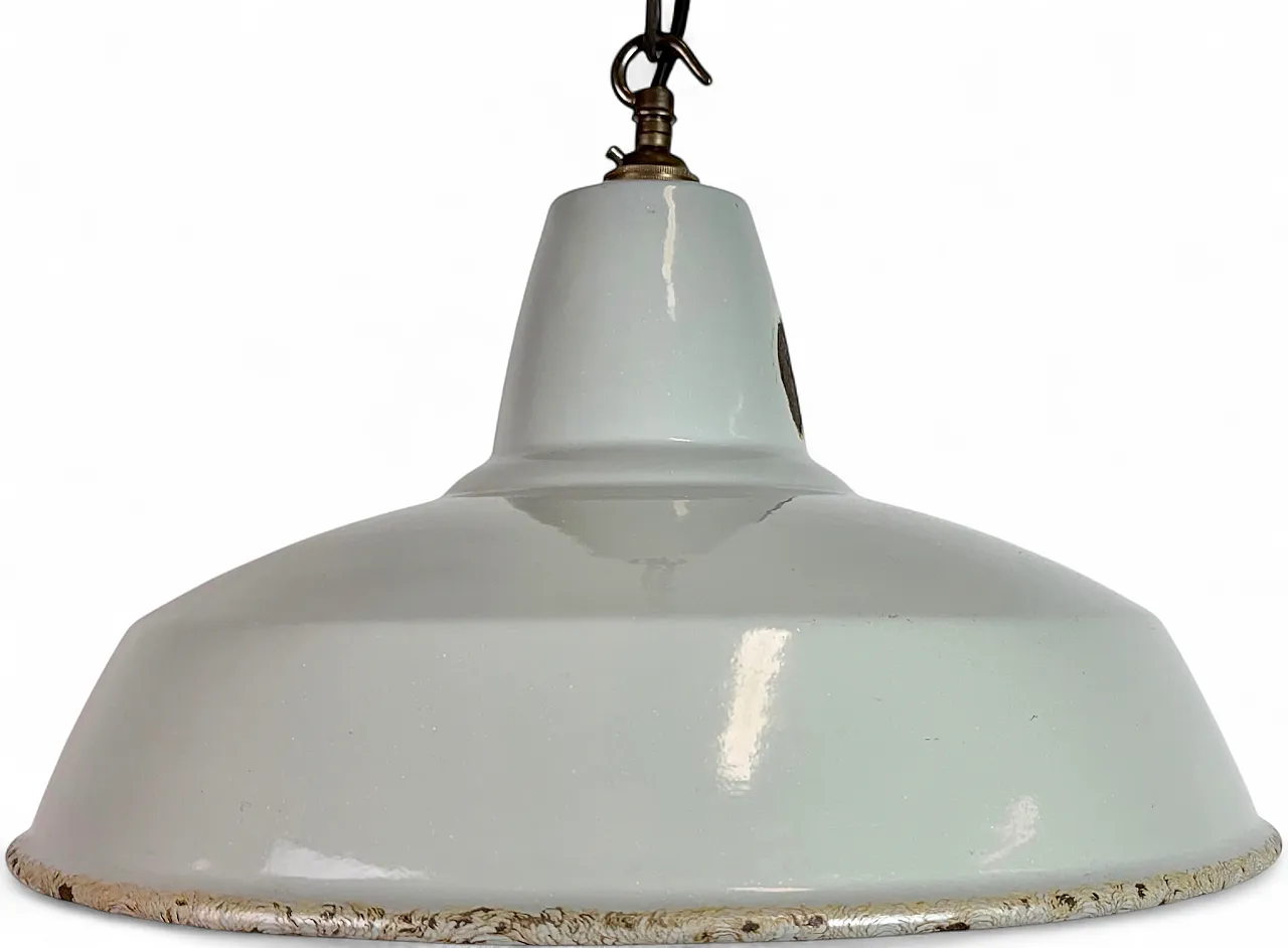 Industrial Grey Enamel Factory Pendant Lamp from Thorlux, 1960s 18