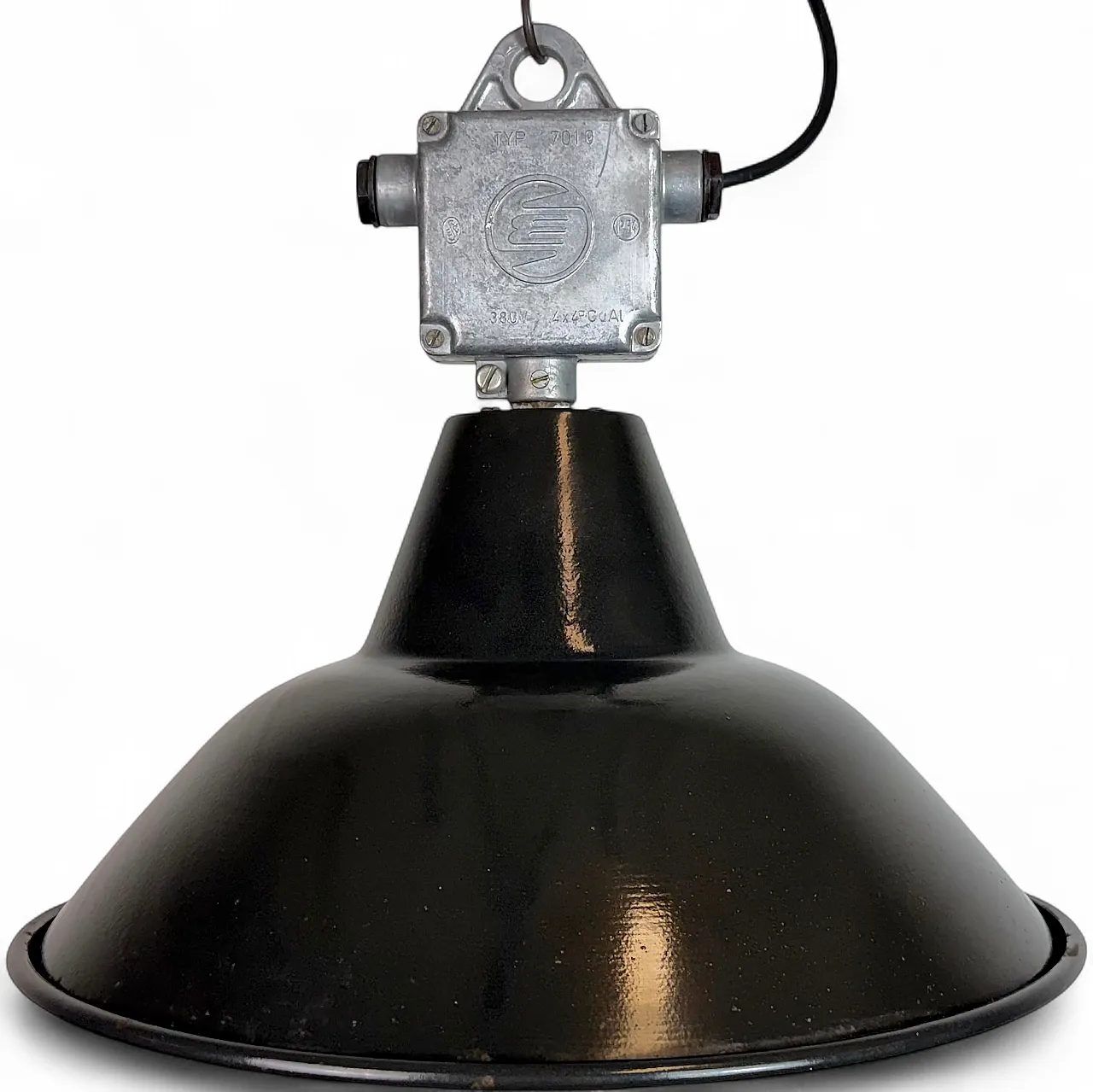 Industrial Black Enamel Pendant Lamp from Elektrosvit, 1960s 18