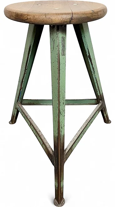 Green Industrial Workshop Stool, 1960s