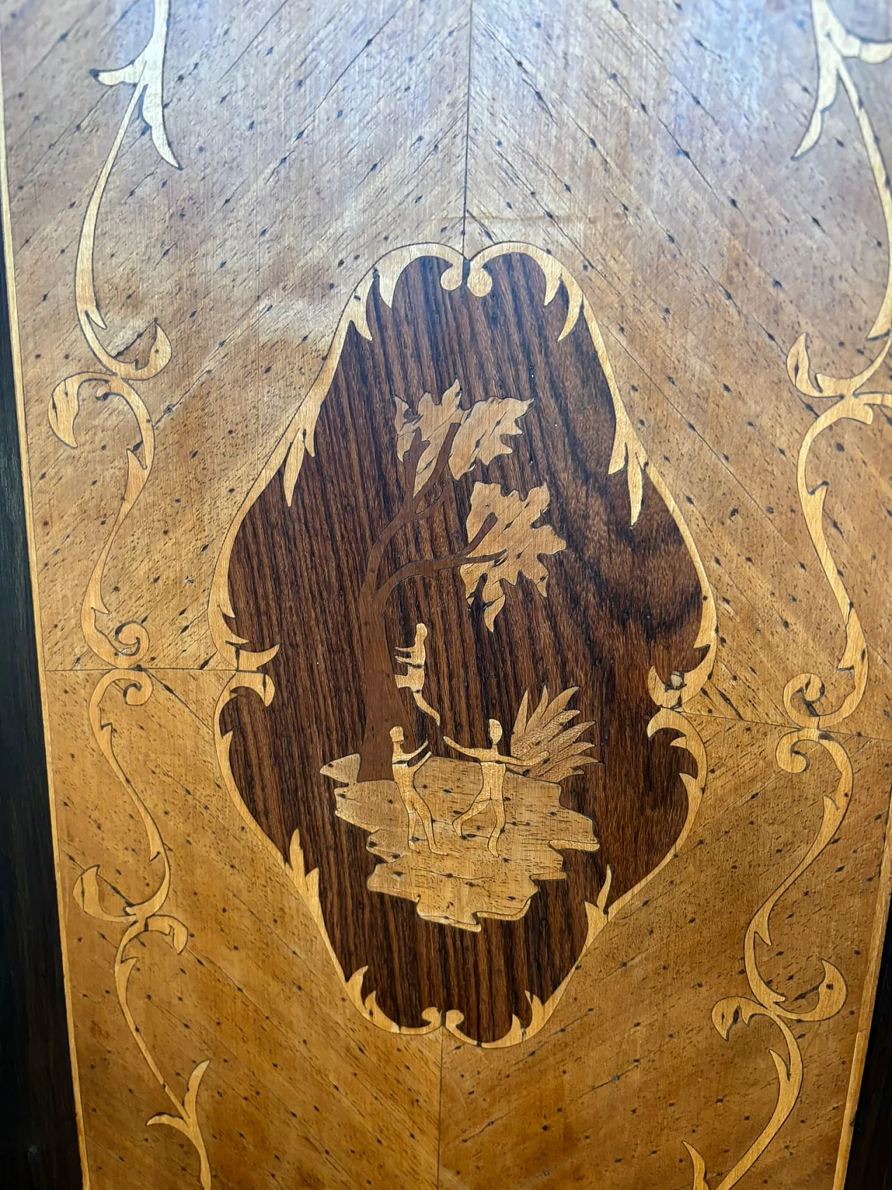 Mobile bar credenza con intarsi e profili stile Luigi Filippo anni '50 3