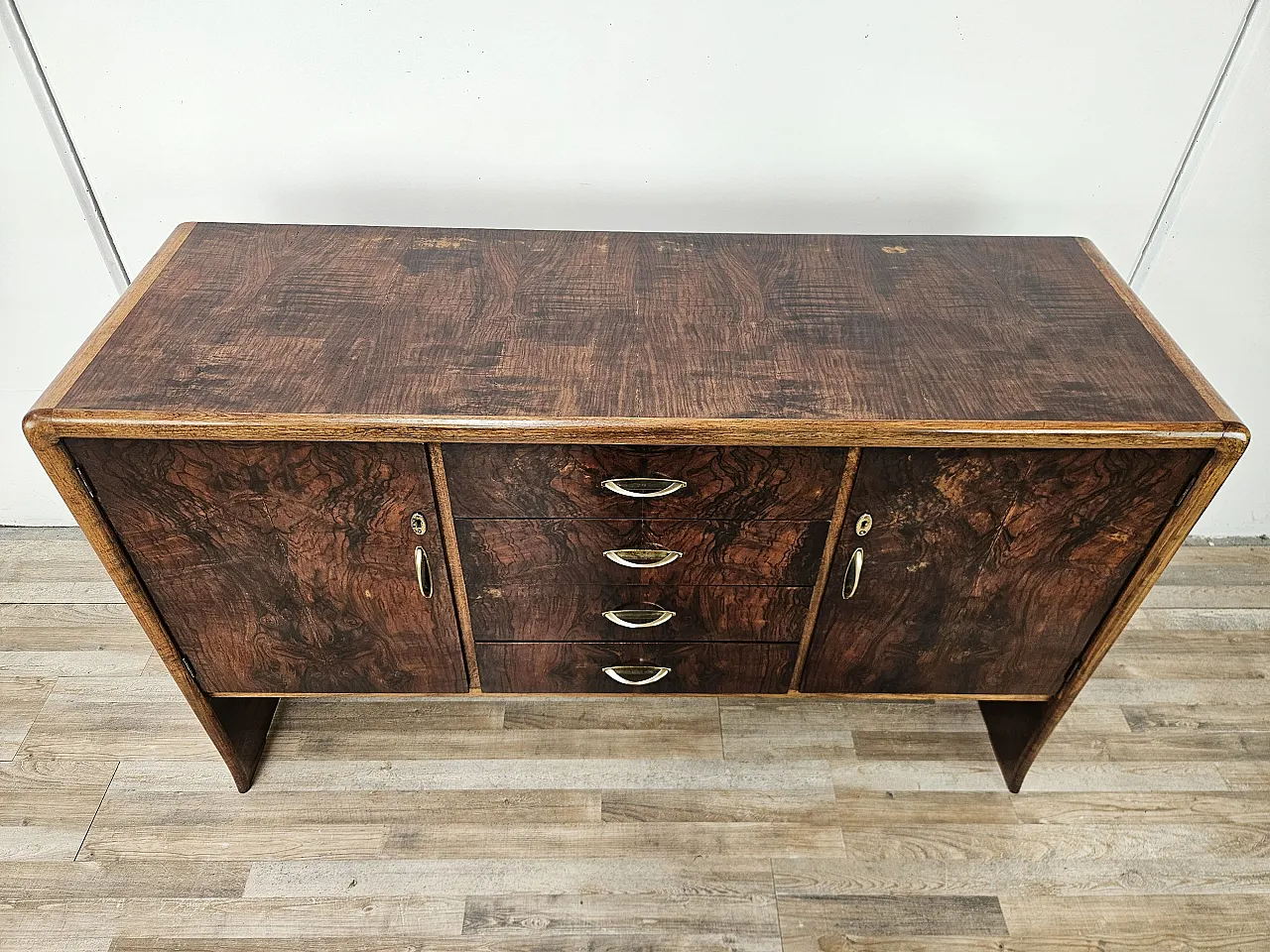 Art Deco sideboard in walnut and blond walnut, mid-20th century 4
