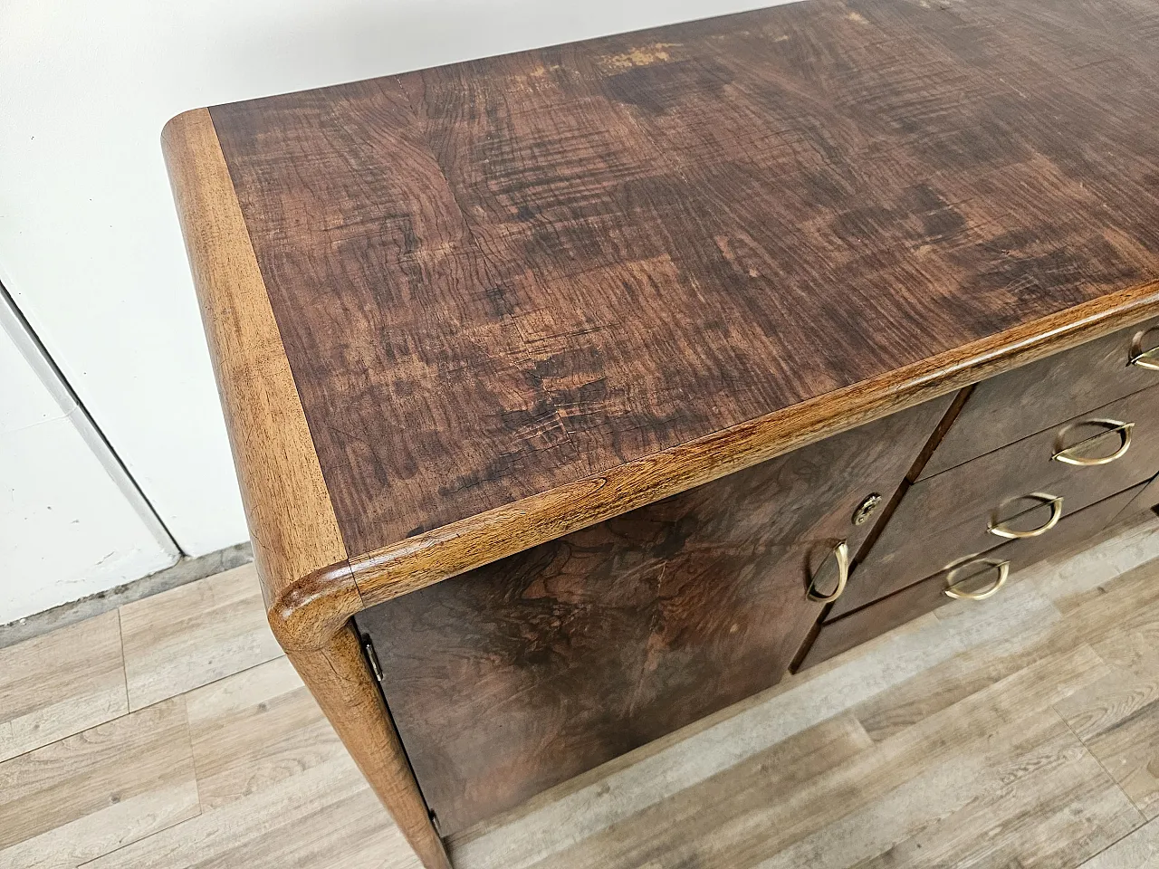 Art Deco sideboard in walnut and blond walnut, mid-20th century 5