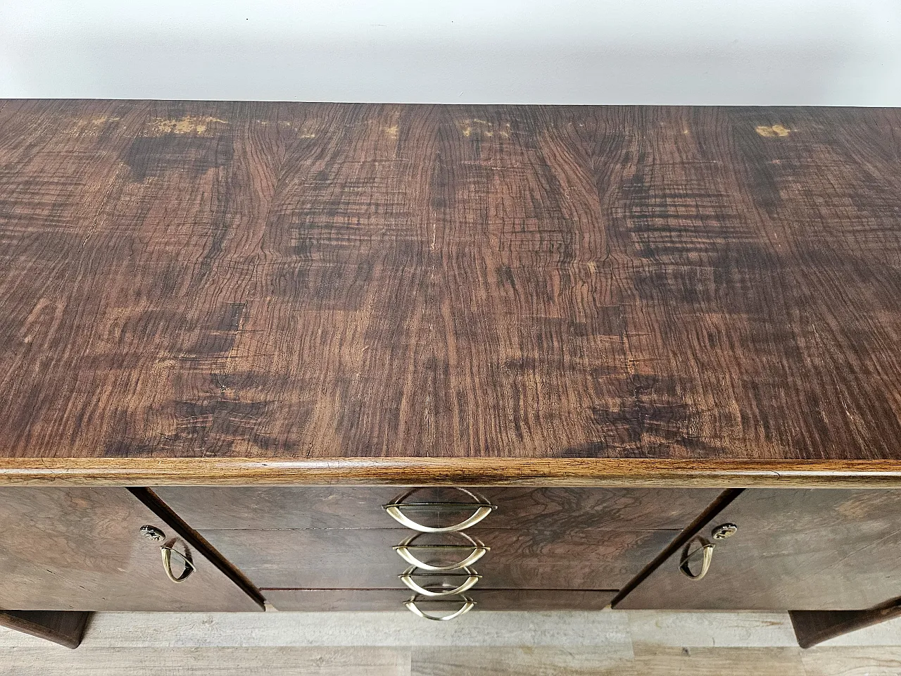 Art Deco sideboard in walnut and blond walnut, mid-20th century 6