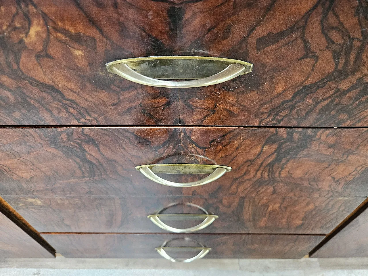 Art Deco sideboard in walnut and blond walnut, mid-20th century 9