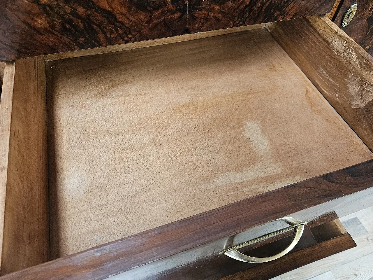 Art Deco sideboard in walnut and blond walnut, mid-20th century 19